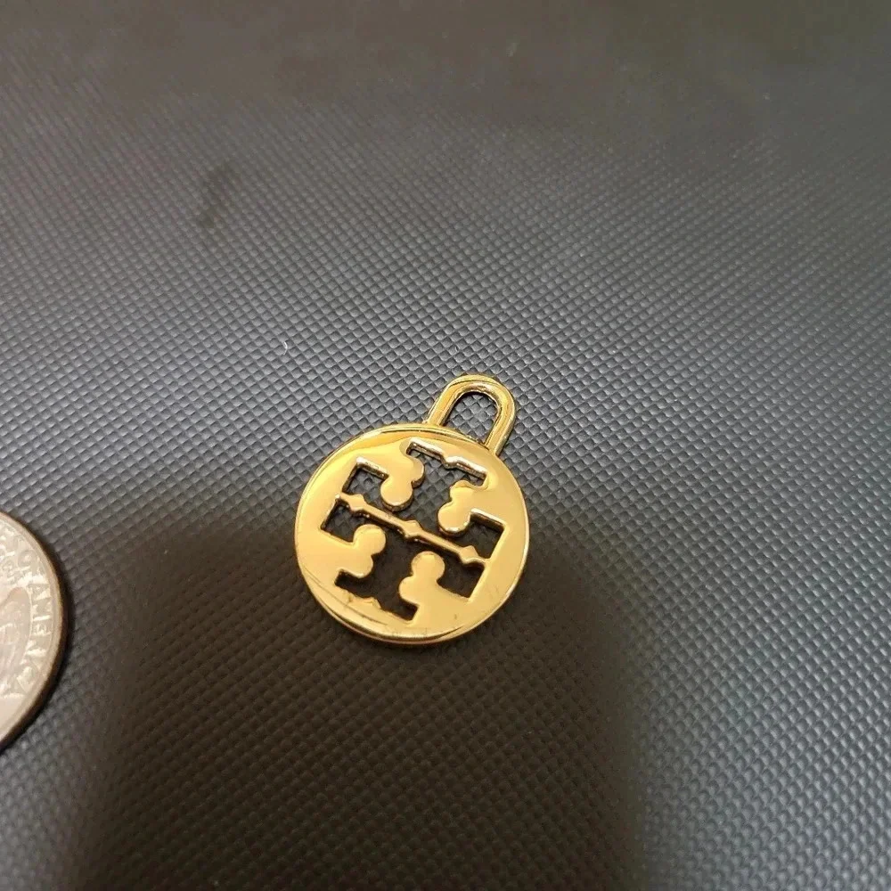 Tory Burch Logo Pendant Charm for Necklace Gold Tone